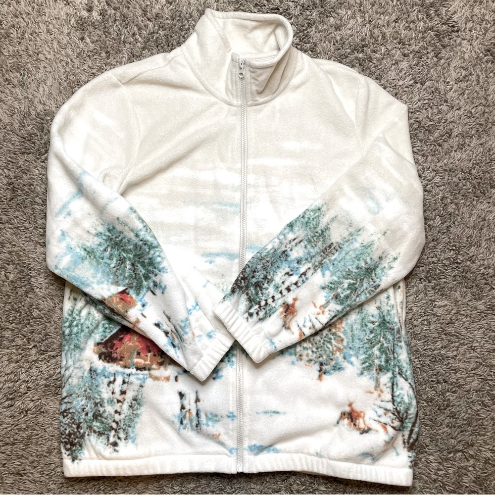 Women’s Blair fleece full zip up jacket winter theme large